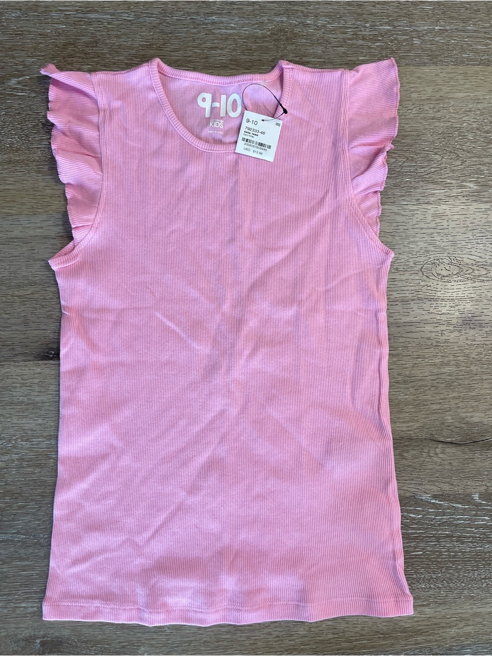 Cotton On Girls Pink Ruffle Sleeve Tank Top